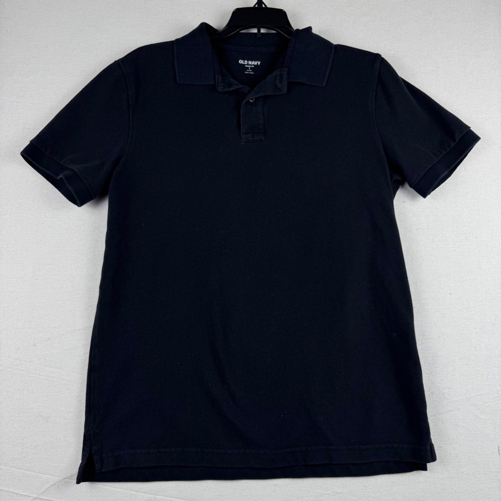 Old Navy Mens Classic Fit Go-Dry Polo Shirt Black Short Sleeve Small